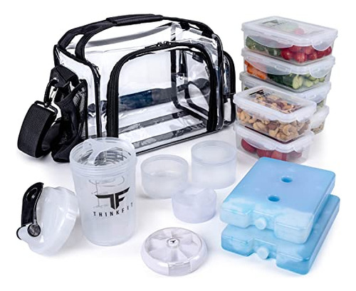 Piensa Fit Clear Alnch Bag Con 6 Contenedores De Gdwkw