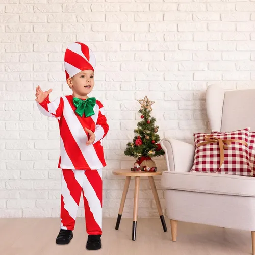Disfraz De Bastón De Navidad Mono Navideño Disfraz Infantil