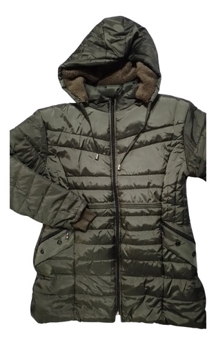 Camperon Campera Con Capucha, Bolsillos, Corderito Adentro 