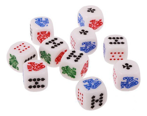 3 Paquete De 3 A 6 Unidades De 10 Dados De Póquer 3 Piezas