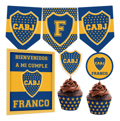 Kit Imprimible Boca Juniors Cumpleaños Personalizado
