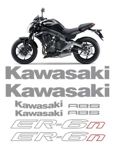 Kit Jogo Faixa Emblema Adesivo Kawasaki Er-6nd 2014 Cor PADRÃO