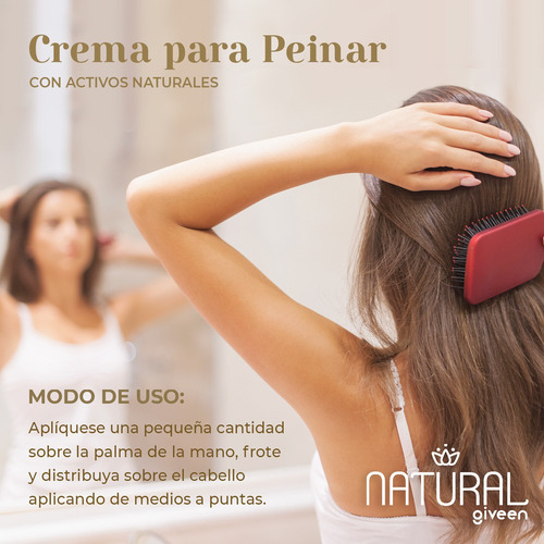 Crema Peinar Árbol Verde Coco Menta Romero Biotina 180 Ml
