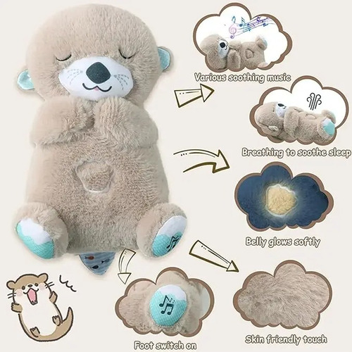 Peluche De Nutria Que Respira Con Sonidos Para Dormir
