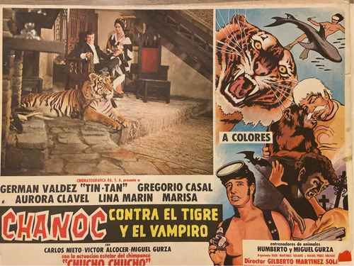 Chanoc Contra El Tigre Y El Vampiro. Usado. Lobby Card. (Usado)