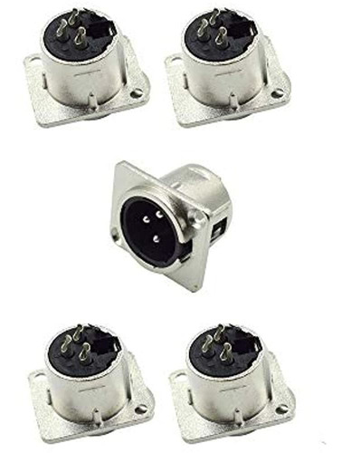 Qmseller Conector Macho Xlr De 3 Pines - Conectores De Monta