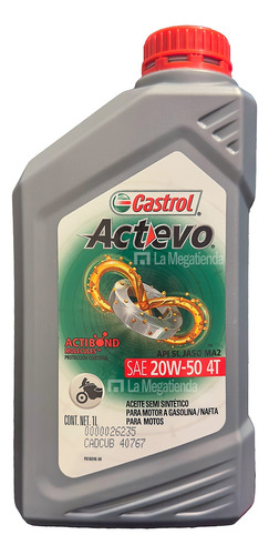 Aceite Semisintetico Castrol Actevo 4t 20w50 Moto