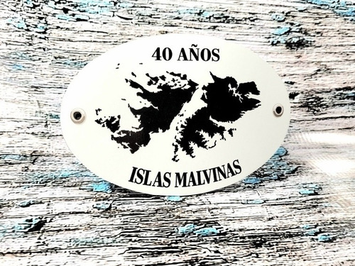 Cartel De Chapa Islas Malvinas Homenaje 40 Años 