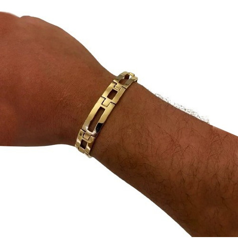 Pulseira Bracelete Aureo 30 Gramas 10mm Ouro 18k Comprimento 21 Cm Cor Amarelo Diâmetro 0 Cm