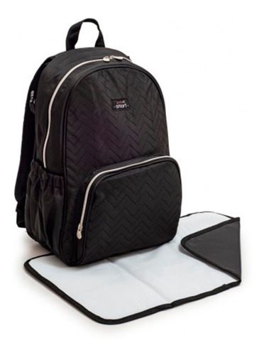 Mochila Maternal Bebe Con Cambiador Y Bolsillo Termico Negro