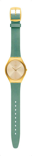 Reloj Swatch Green Moire Syxg113 Ss Color de la malla Verde Color del bisel Dorado Color del fondo Dorado