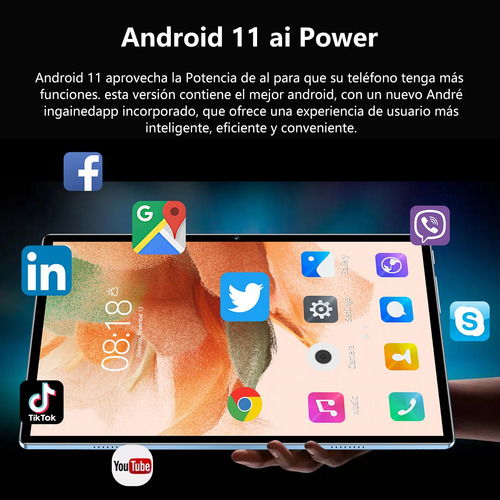 Tableta Mtk6797 Chip Zk10 10.1 En Rom 128gb Y Ram 6gb Blanco