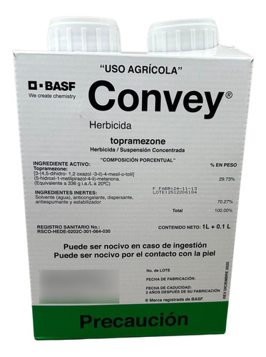 Plaguicida Convey (topramezone) - Kit (100 Ml + 1 L)