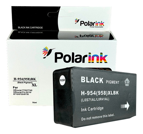 Cartucho De Tinta 954xl 7740 8210 8720 8710 Polarink Negro