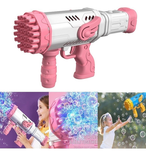 Regalo Bubble Bazooka Gun 32 Hoyos Rocket Bubble Shooter