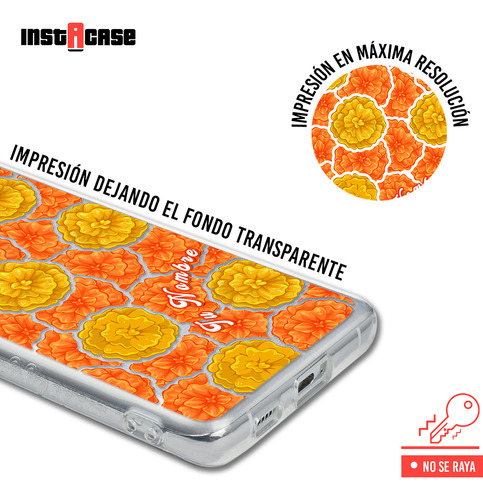 Funda Para Galaxy Para Mujer Flores Cempasúchil Con Nombre
