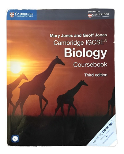 CAMBRIDGE IGCSE BIOLOGY  -   Coursebook with CD ROM  3rd Ed  (ver 546580), de JONES, Mary & JONES, Geoff. Editorial CAMBRIDGE UNIVERSITY PRESS en inglés, 2014