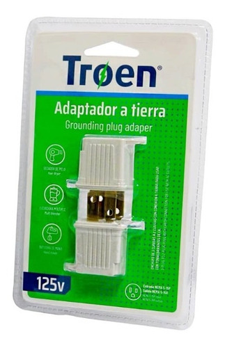 Adaptador De Tierra Troen Pack 2 Unidades De 125v