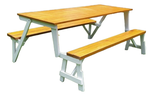 Mesa De Madera Grande Plegable Tipo Picnic 8 Personas