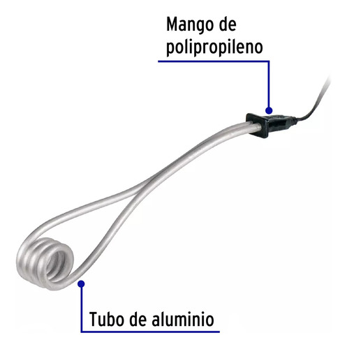 Calentador De Inmersión P/agua #8 De 30 L, 1500 W, Volteck C