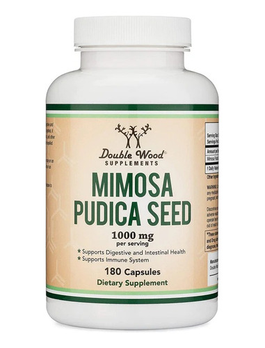 Double Wood Semilla De Mimosa Pudica 180 Caps 500mg Sabor Sin Sabor