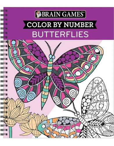 Libro Colorear Por Números Figuras Brain Games Butterflies