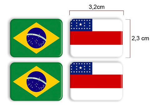Adesivos Bandeiras Brasil Amazonas Placa Nova Carro Resinado