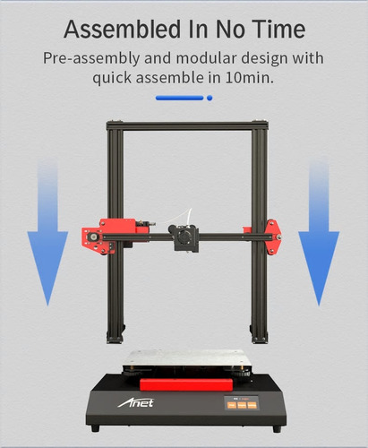 Impresora 3d Anet Et5 Modelo 2020 Touch Screen Black/red