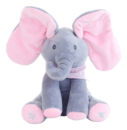 Elefante Peek-a-boo Ojos Musicales Funda Peluche Eléctrico