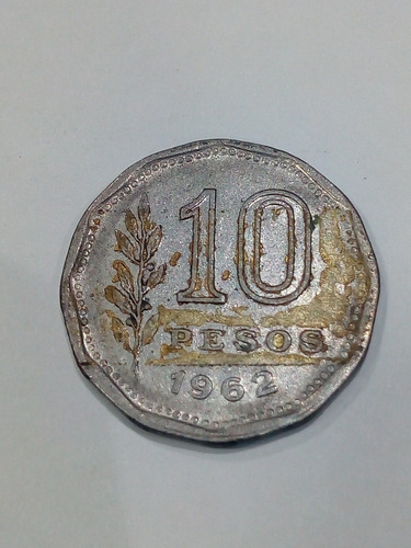 Moneda 10 Pesos Argentinos Año 1962