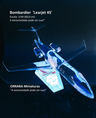 Learjet 45 - Esc: 1/44 (40,0 Cm) Avião Miniatura Presente