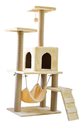 Trepador Para Gatos, Torre Para Gatos Con Hamaca, Beige