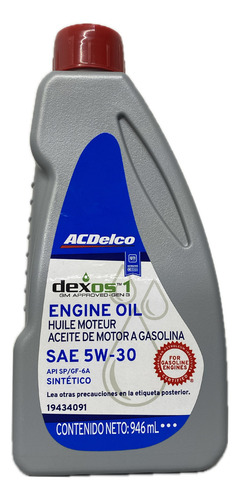 Aceite Multigrado Ac Delco 5w30 Sintetico 946 Ml