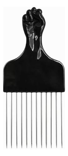 Pente Garfo Penteado Afro Dente Metal Aço Black Power