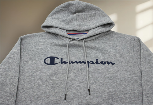Sudadera Hoodie Champion Original Negra Basic Hombre Comoda