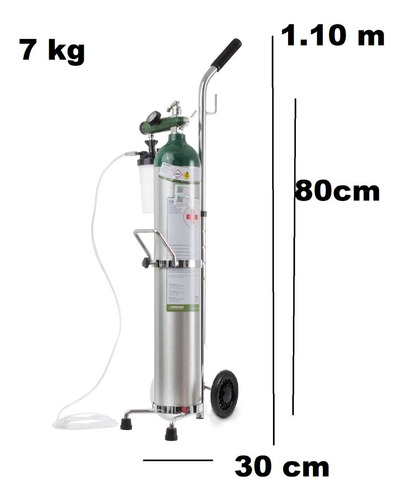 Imagen 5 de 7 de Kit Completo Tanque Oxigeno 682lt Portatil 2 Pc Vacios