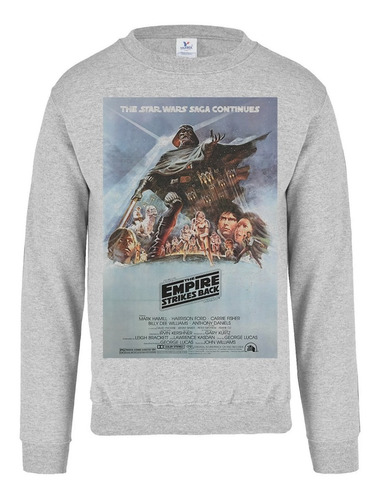 Sudadera Star War Impero Contrataca Poster Vintage Gris J