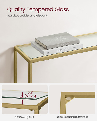 Mesa De Entrada Vidrio Templado Moderna Con Patas Ajustables