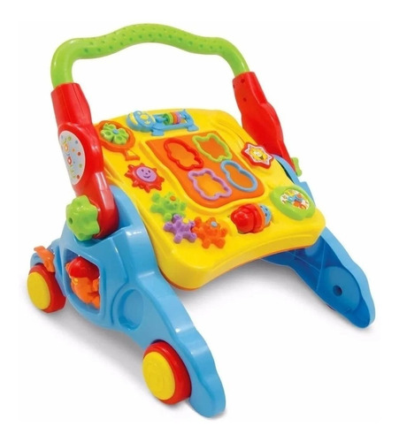 Andador Didático Infantil Menino Atividades Brinquedo 4 Em 1