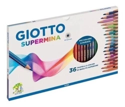 Caja De 36 Lápices Giotto Supermina - Mina Gruesa 3,8 Italia