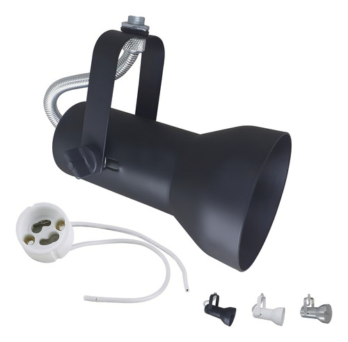 Spot Sobrepor Para 1 Lampada Led Ar 70 Trilho Iluminação Led Cor Preto