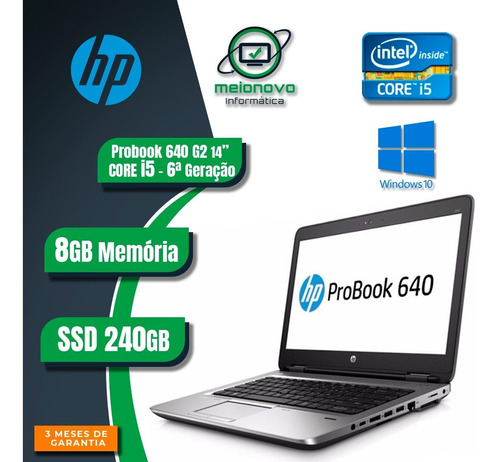 Notebook Hp Probook 640g2 I5 6a Ger 8gb Ssd 240gb Mostruario