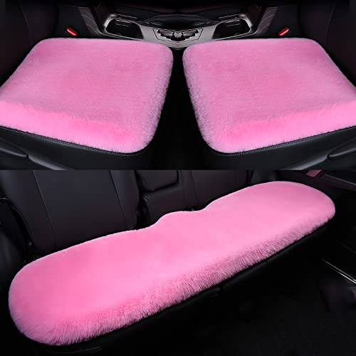 Spanice 3 Pcs/set Car Seat Covers Fluffy Wool Car Interior F