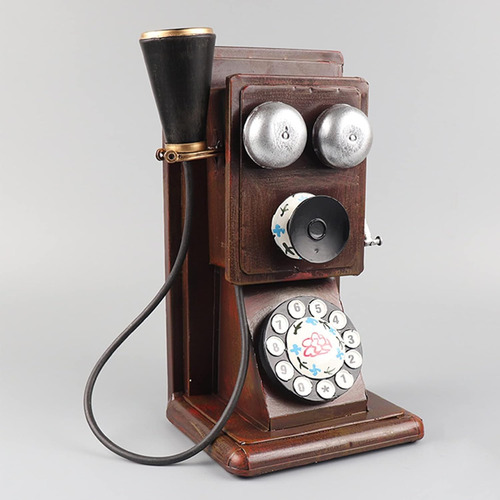 Parede De Telefone Vintage Com Fio Antiquado