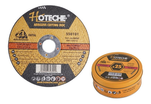 Imagen 1 de 1 de Disco Corte 4 1/2  De Metal 115x1.0x22.23mm - Hoteche Pack 5