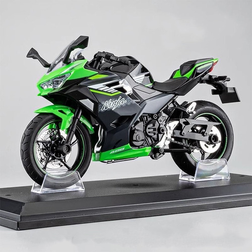 Kawasaki Ninja 400 Miniatura Metal Moto Con Base Expositora