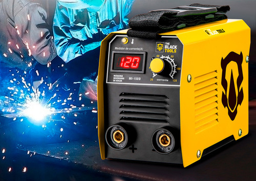 Máquina de Solda Inversora The Black Tools 120A Com Máscara de Solda e Esquadros 220V