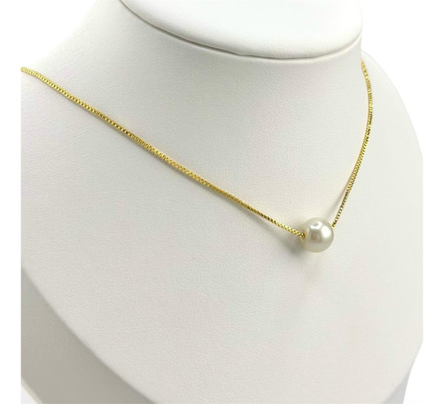 Collar Perla Para Mujer Elegante Gargantilla Dama Dorado - Bola