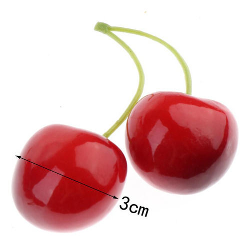 20 Piezas Cerezas Artificiales Fruta Large Double Red