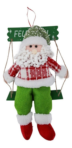 Papai Noel Gangorra 43cm Funny Enfeite Natalino Magizi Cor Verde